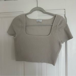 Aritzia Babaton Sculpt Knit Square Neck Top